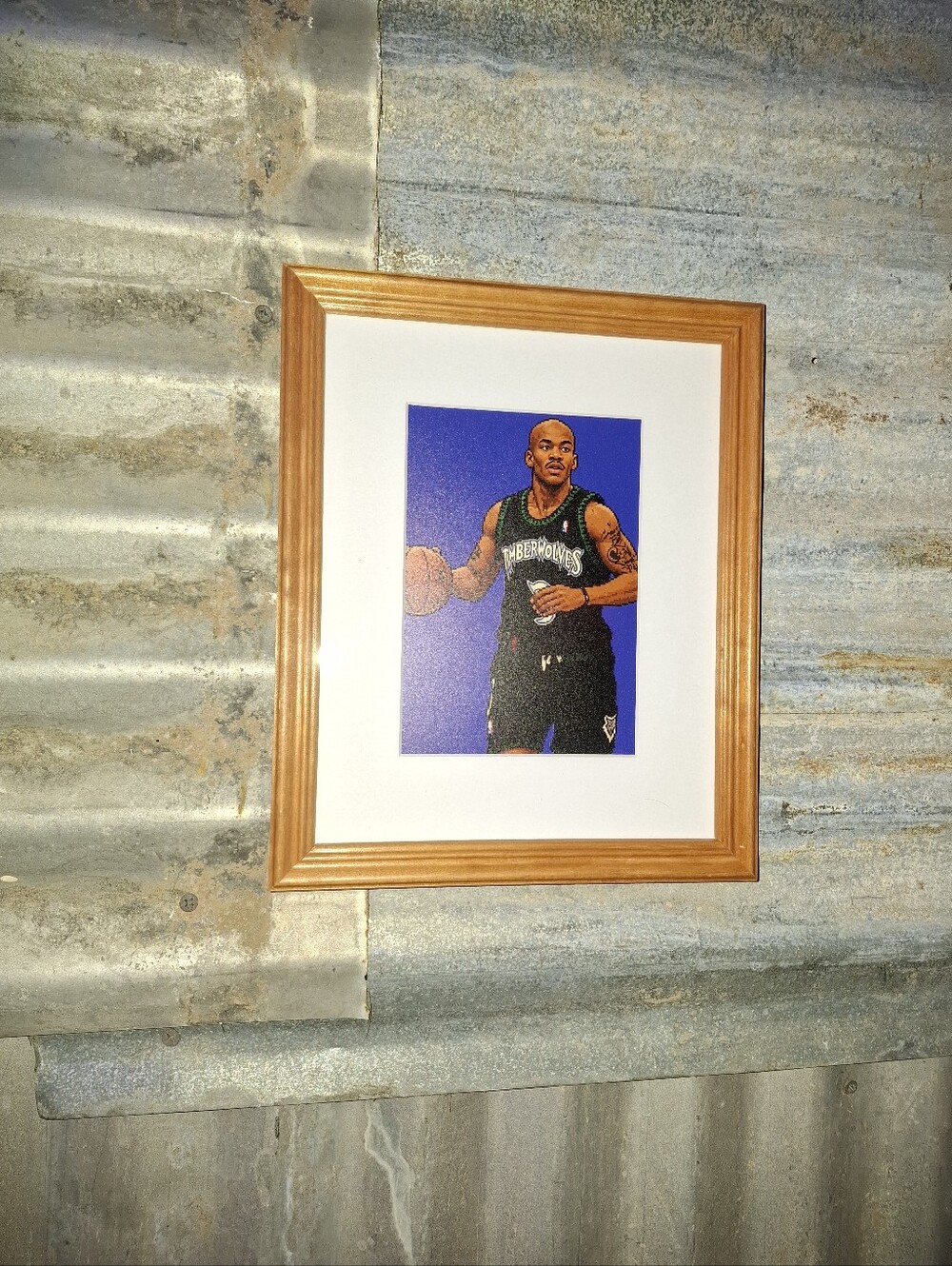 8 Bit Stephon Marbury Retro NBA Minnesota Timberwolves Framed Art Print